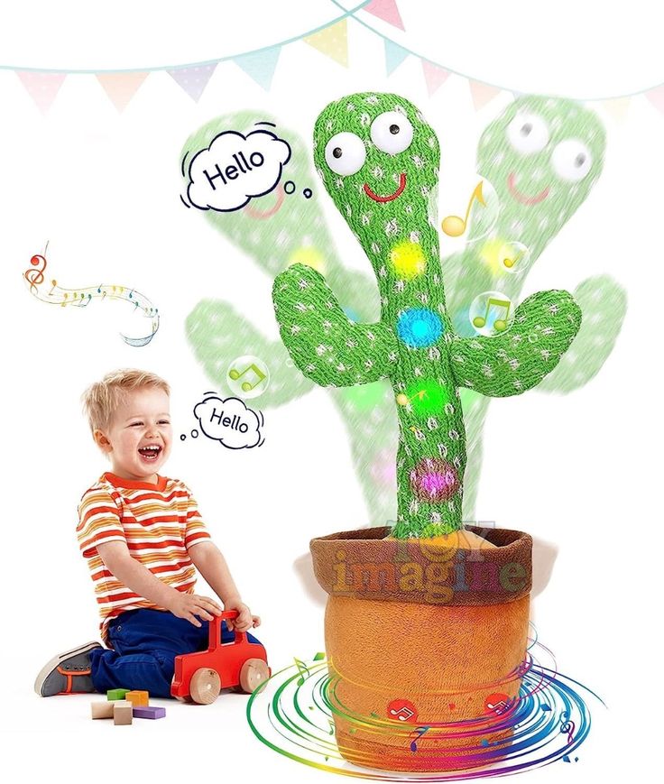 Dancing Cactus Toy for Kids Talking Singing Children Baby Plush Toys Voice Recording Repeats