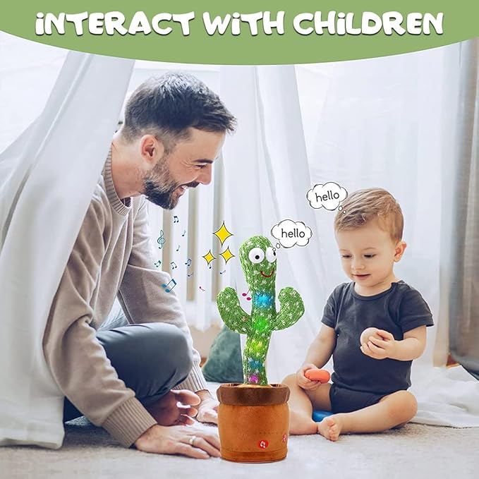 Dancing Cactus Toy for Kids Talking Singing Children Baby Plush Toys Voice Recording Repeats